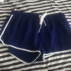 blue shorts